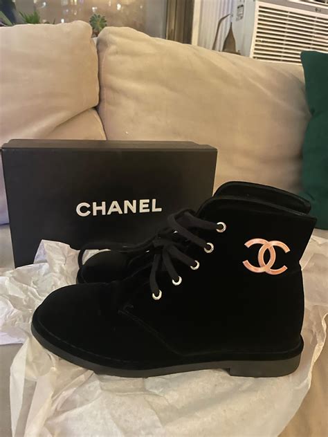 chanel thigh high boots|chanel denim combat boots.